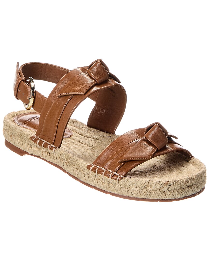 Alexandre Birman Clarita Leather Espadrille Sandal In Brown