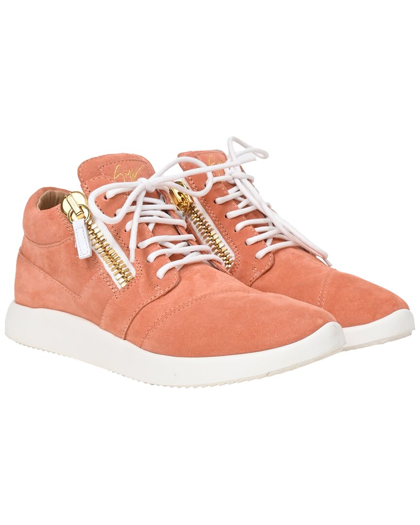 Giuseppe Zanotti Women's Suede Lace-up High-top Sneaker (authentic Pre-loved) In Orange