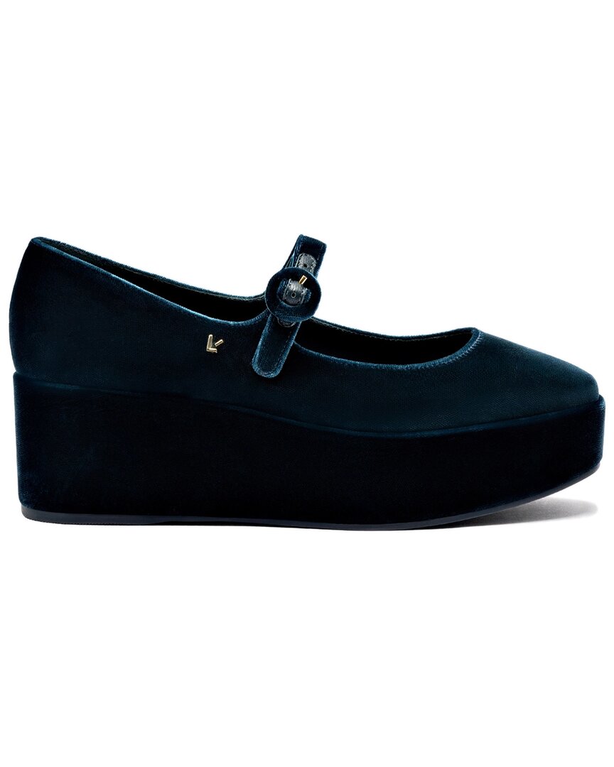 Larroude Blair Leather Flatform In Blue