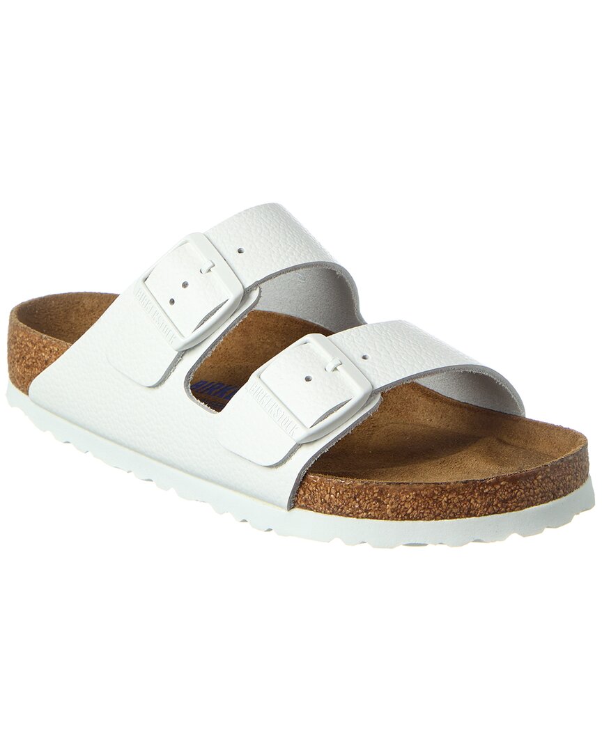 Birkenstock Womens White Leather Sfb Arizona Double-strap Leather Sandals
