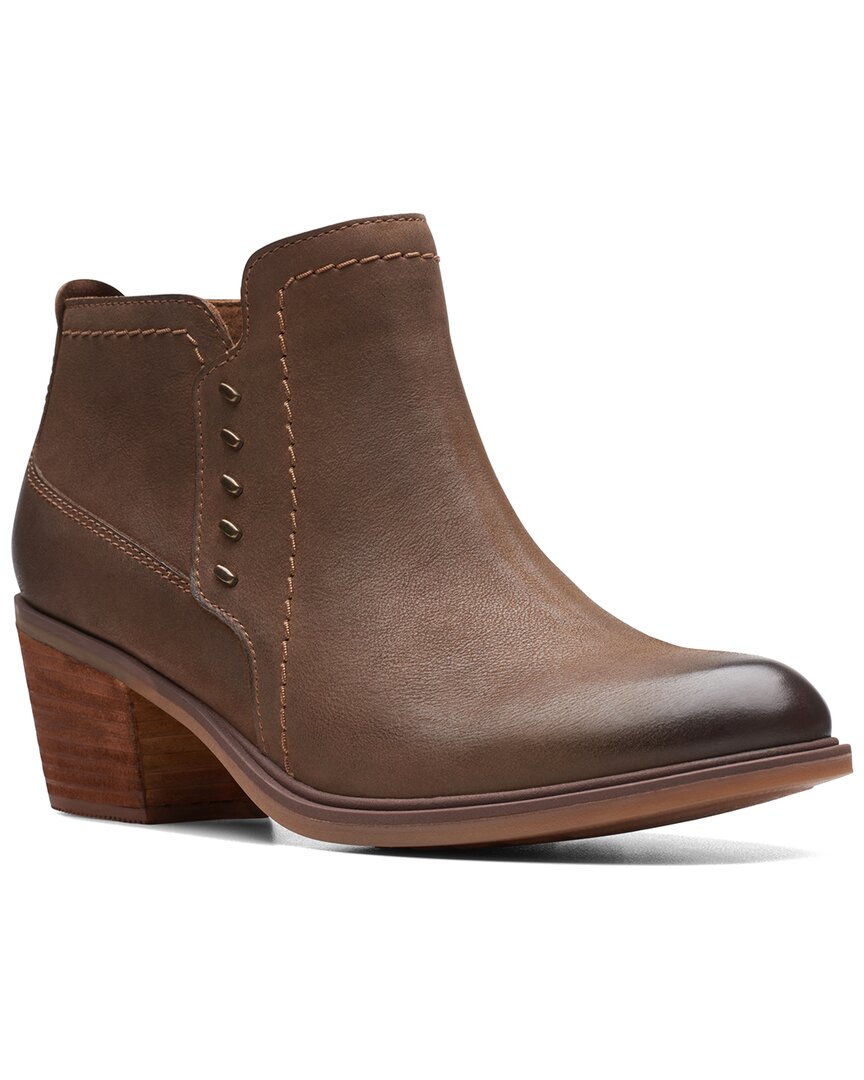 Clarks Neva Lo Leather Bootie In Brown