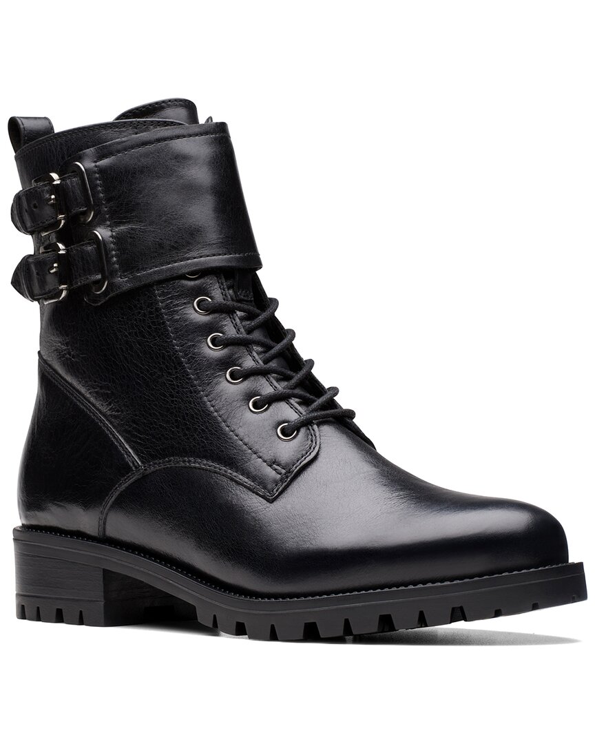 Clarks Palazzo Lace Leather Bootie In Black