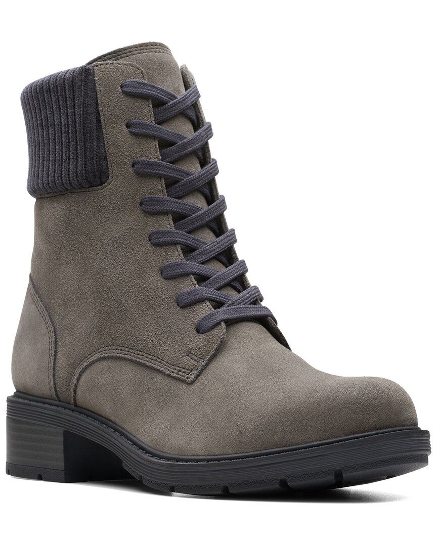 Clarks Hearth Sky Suede Combat Boot In Multi