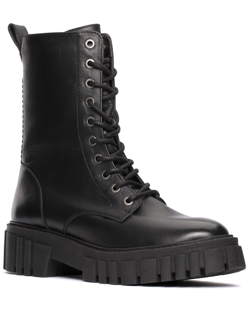 Clarks Page Lace Leather Boot In Black