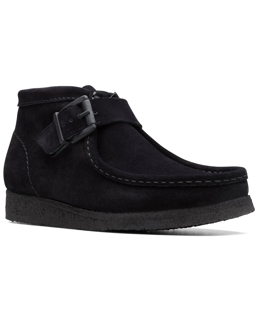 Clarks Wallabt Buckle Suede Bootie In Black