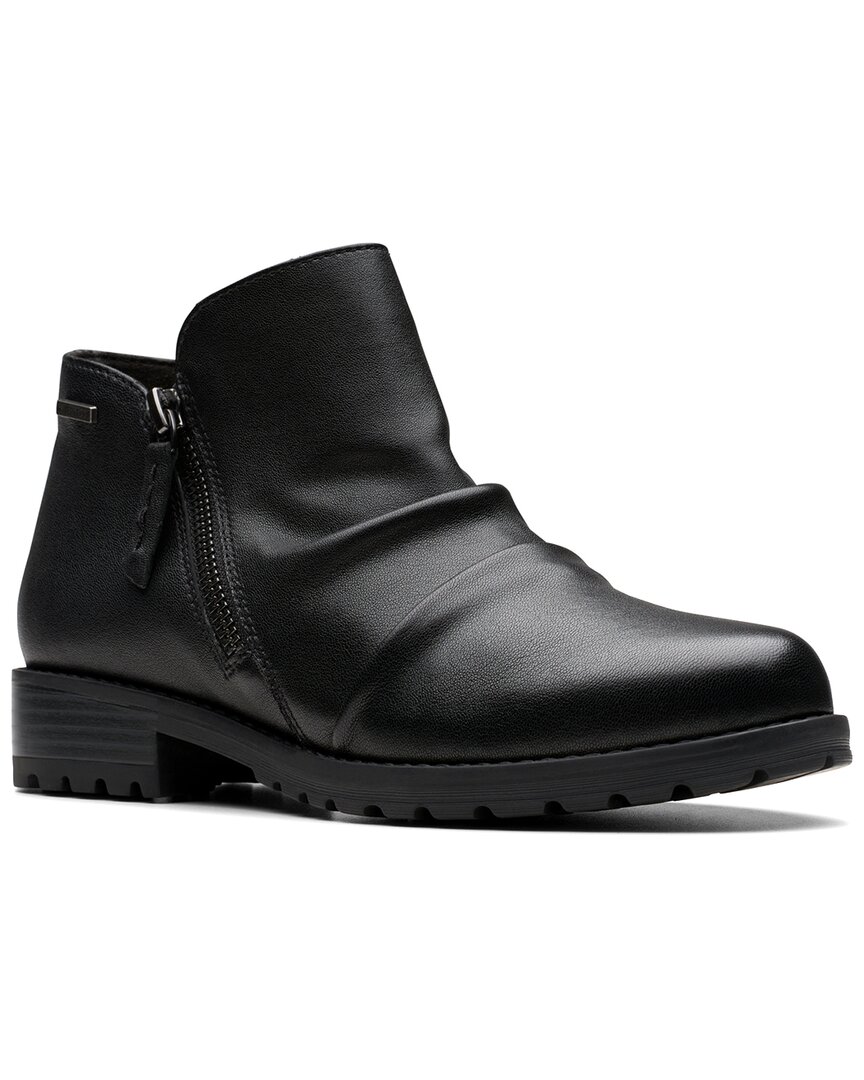Clarks Nissini Top Wp Leather Bootie In Black