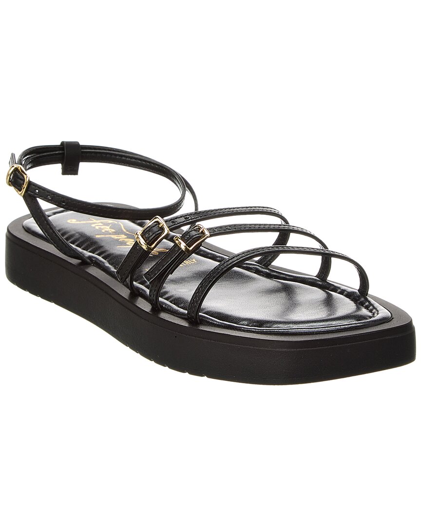 Shop Free People Fionna Strappy Leather Platform Sandal In Black