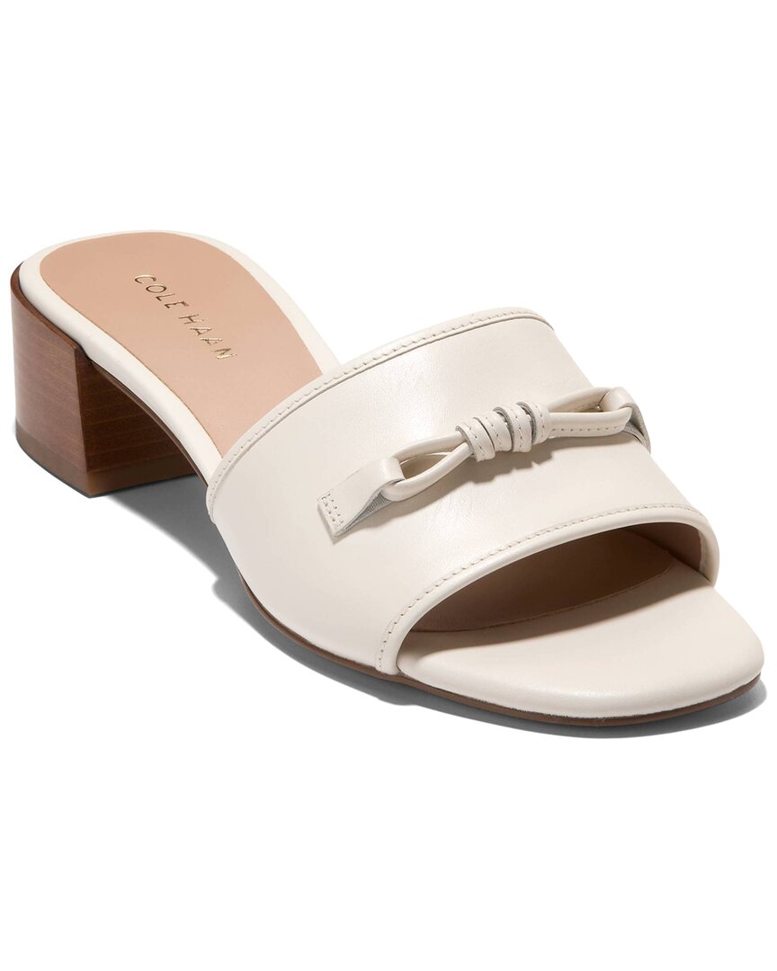 Cole Haan Cailyn Bow Mule Leather Sandal In Neutral