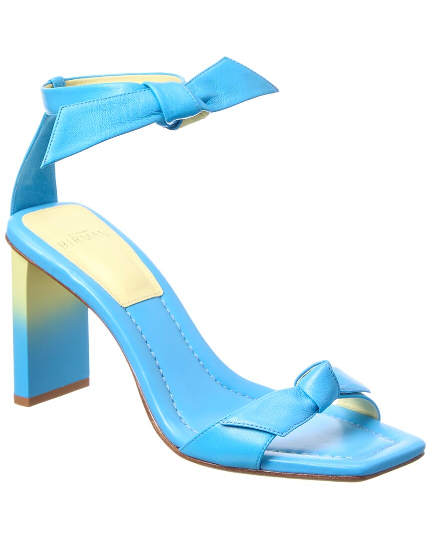 Alexandre Birman Clarita Pillar 85 Leather Sandal In Blue