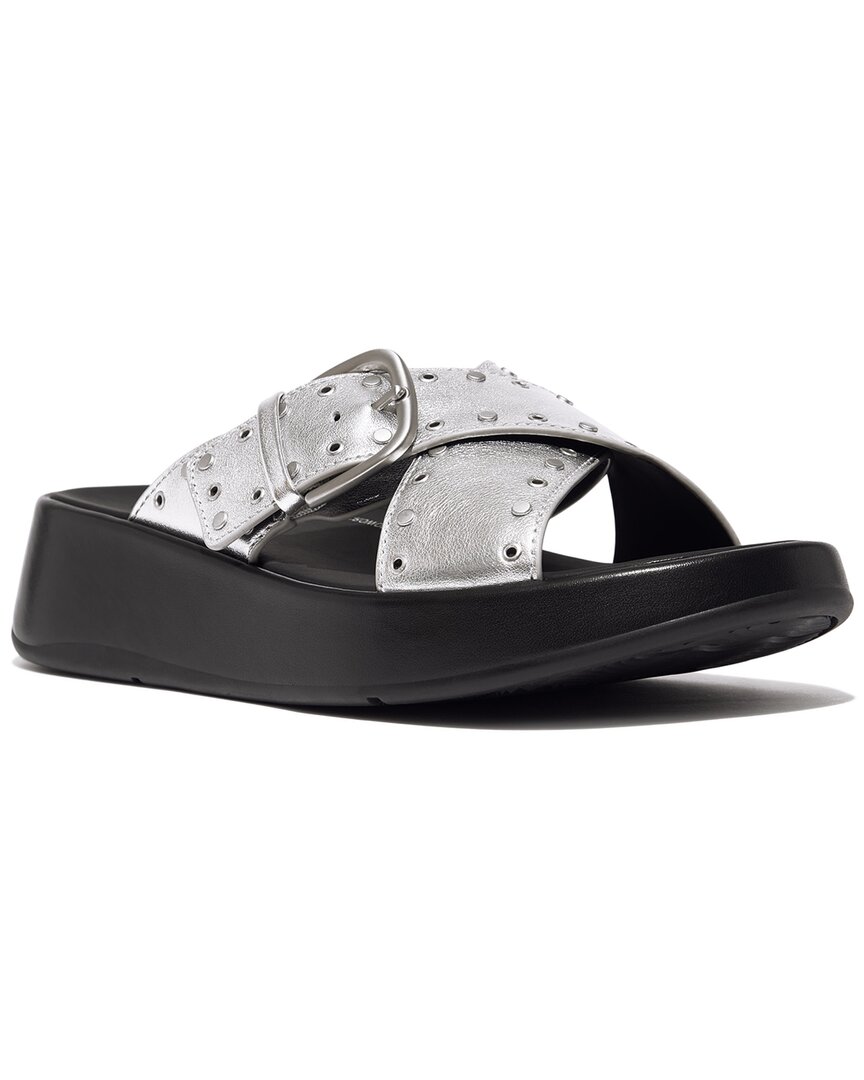 Fitflop F-mode Leather Slide In Gray