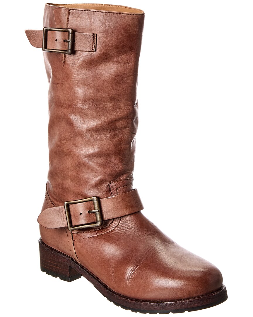 Free People Ride Or Die Engineer Leather Boot In Brown