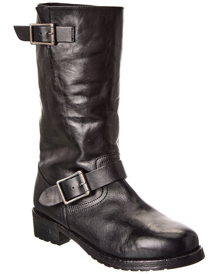 Free People Ride Or Die Engineer Leather Boot In Black