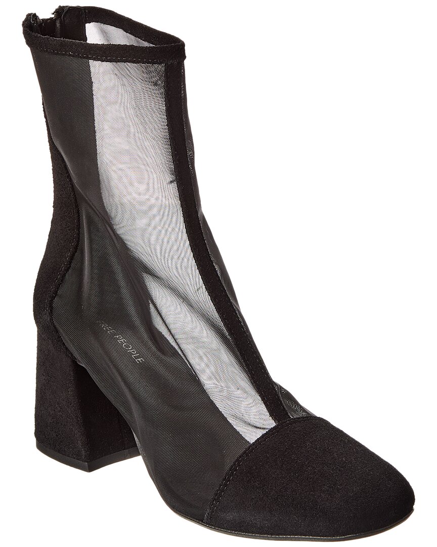 Free People Wisteria Mesh & Leather Boot In Black