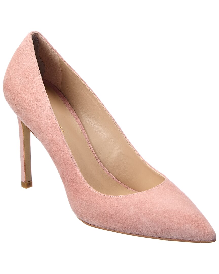 Stuart Weitzman Leigh 95 Suede Pump In Pink