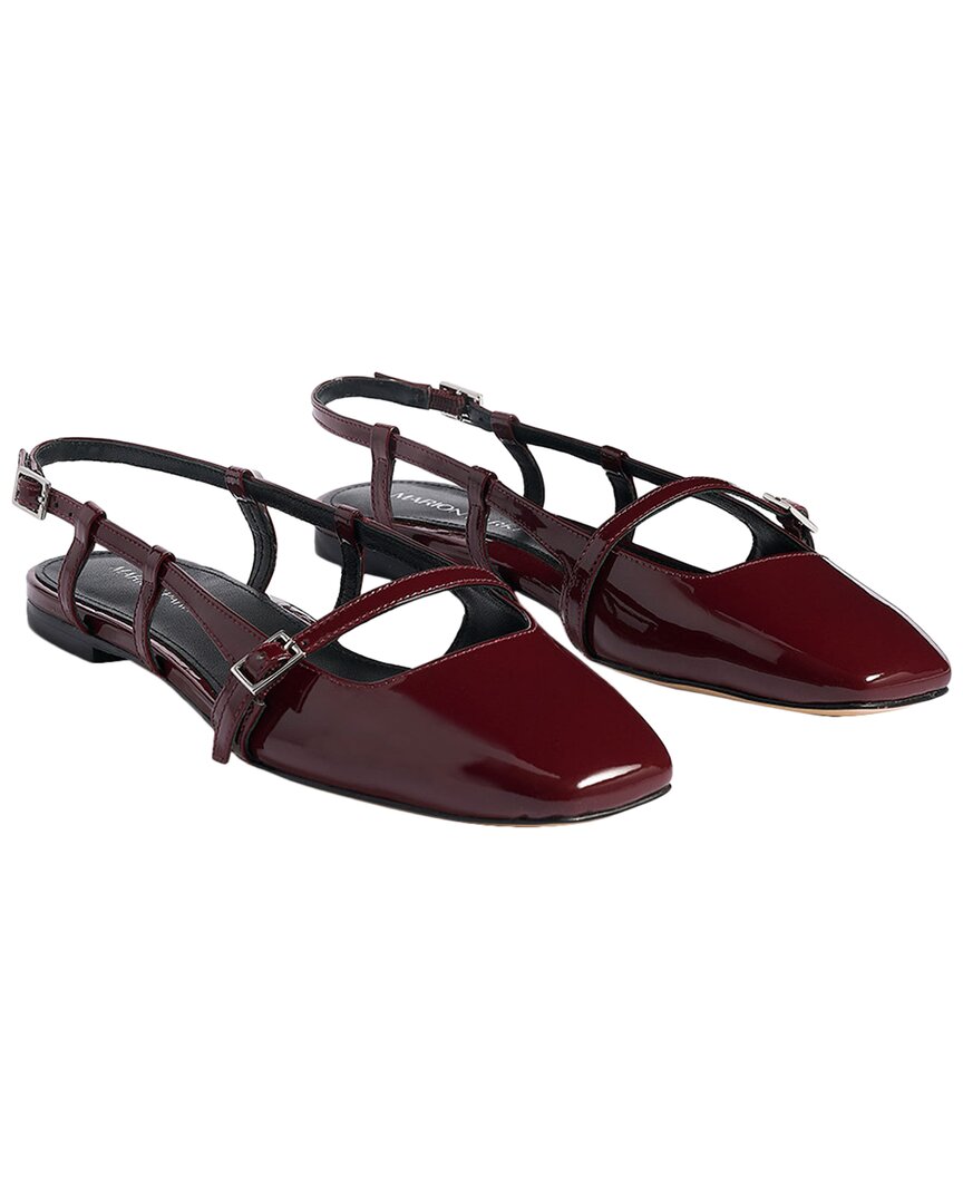 Marion Parke Mary Jane Patent Flat In Red