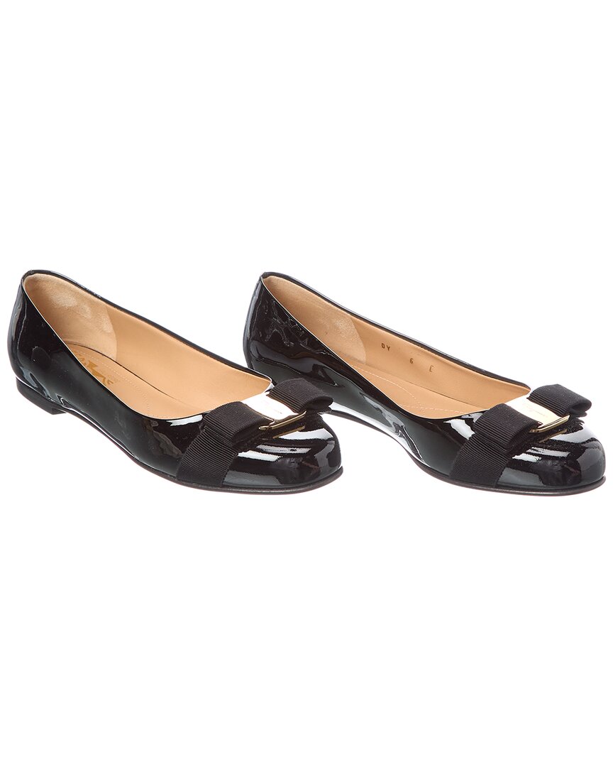 Ferragamo Quilted Bow Block Heel Ballerina Shoes