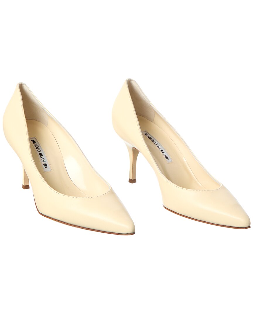 Manolo Blahnik Kietta 70 Leather Pump (authentic Pre-loved) In Neutral