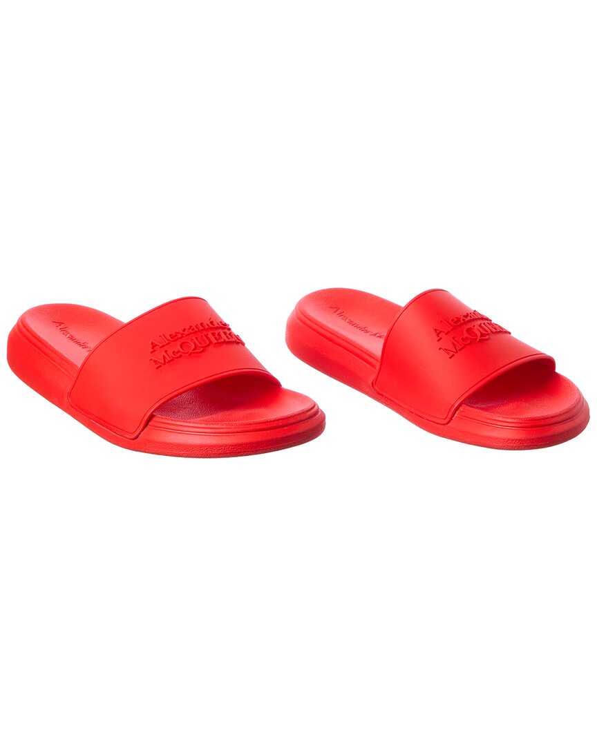 Alexander Mcqueen Pool Rubber Slide (authentic Pre-loved) In Red