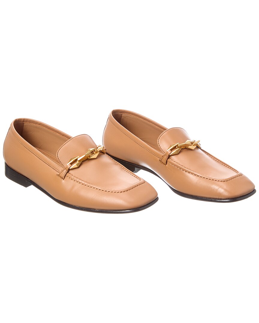 Pre-owned Jimmy Choo Diamond Tilda Leather Loafer (authentic Pre-loved)