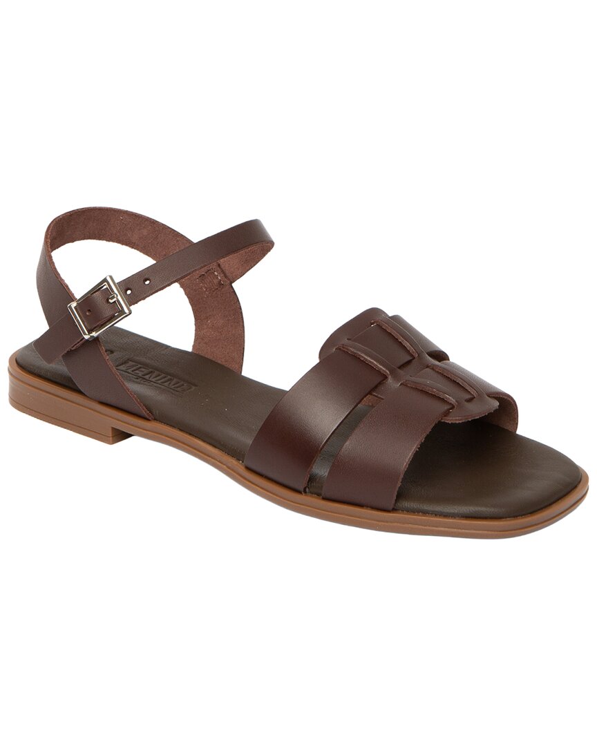 Menina Step Niva Leather Sandal In Brown