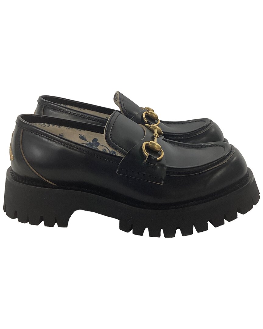 Gucci Horsebit And Bee Detail Chunky Loafers In Bl