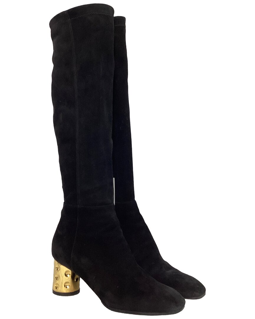 Pre-owned Louis Vuitton Zipped Over-the-knee Boots In Black