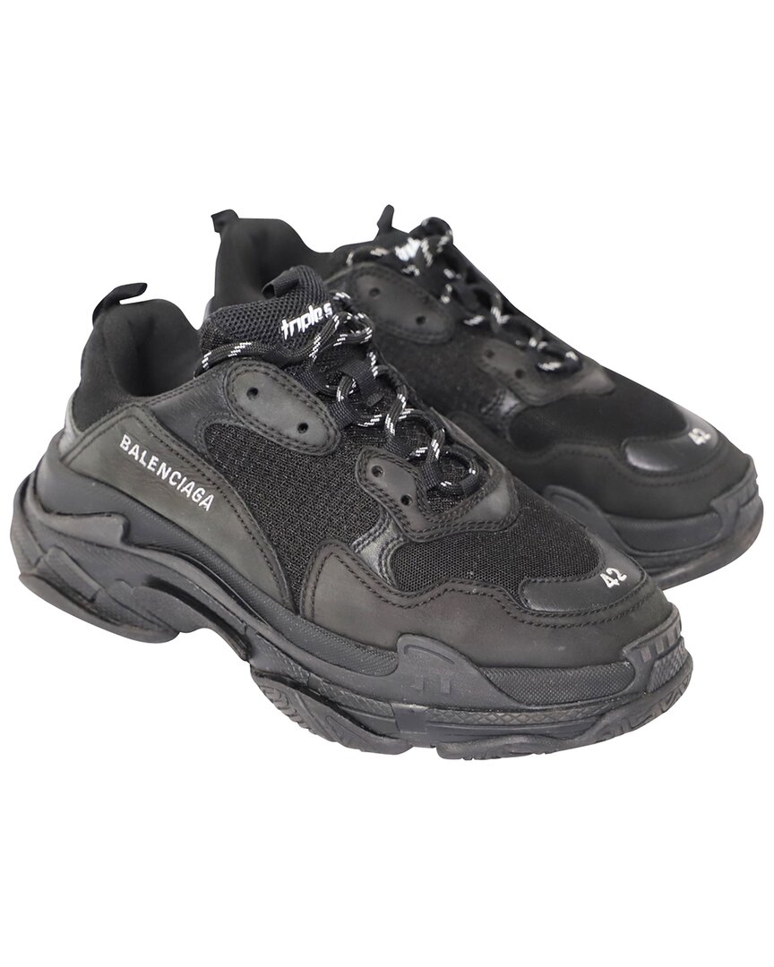Balenciaga Men's Triple S Sneakers In Black Polyam