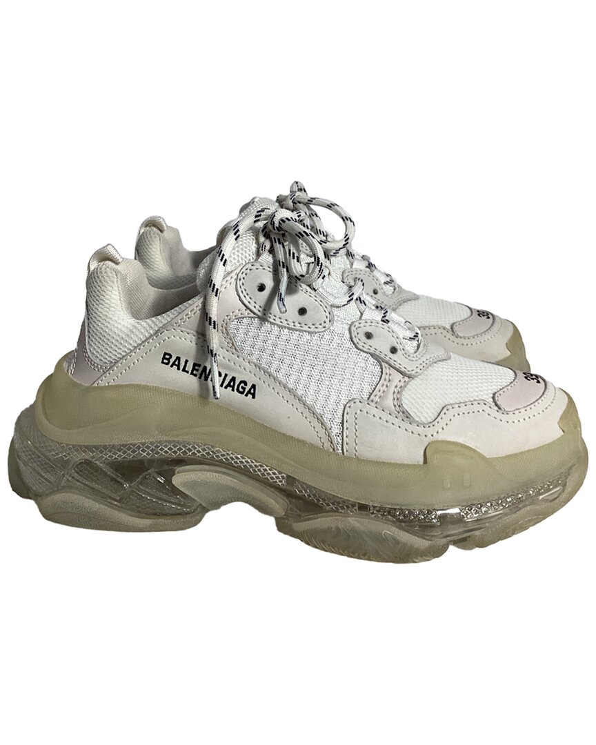 Balenciaga Triple S Sneakers In White Polyester