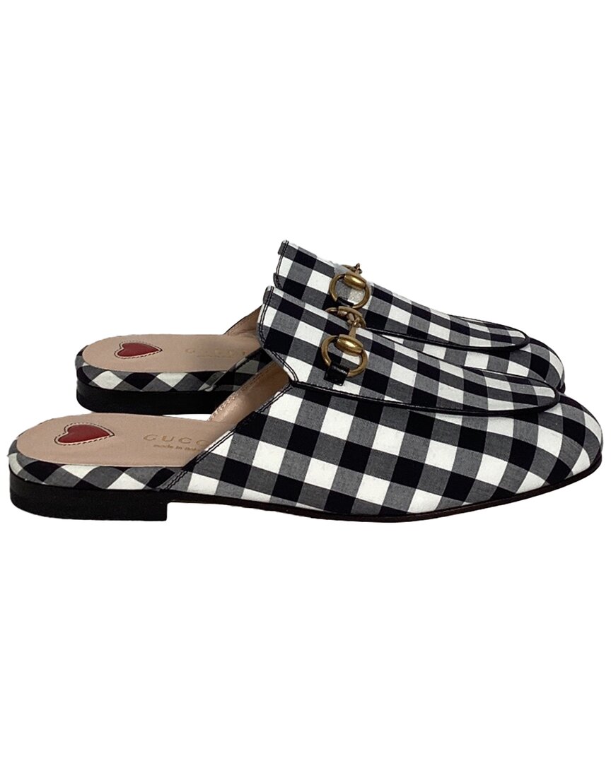 Gucci Princetown Horsebit Check Mules In Multicolo