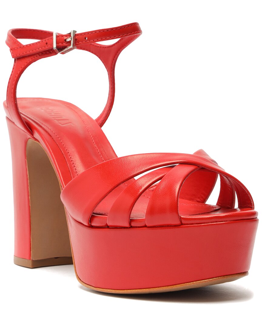 Schutz Keefa Ankle Strap Platform Sandal In Red
