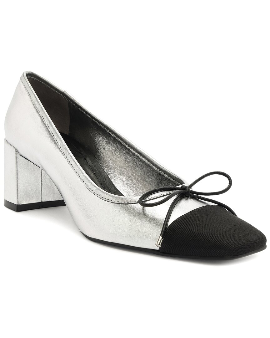 Schutz Arissa Block Leather Pump In Gray