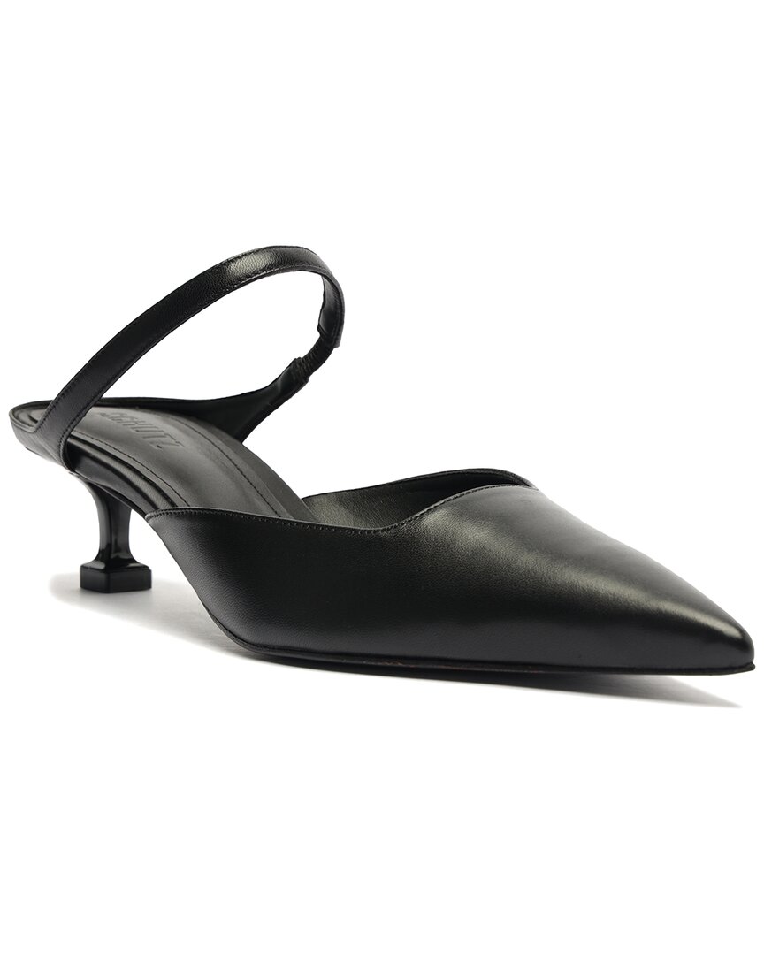 Schutz Laura Mule Kitten Leather Pump In Black