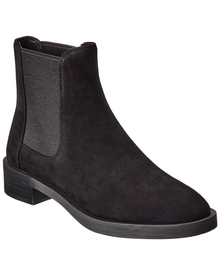 Stuart Weitzman Sondra Sleek Suede Bootie In Black