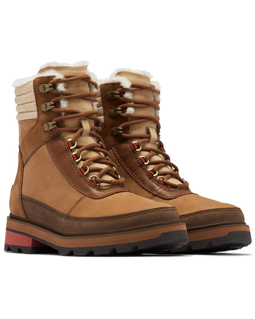 Sorel Lennox Waterproof Combat Winter Boots In Brown