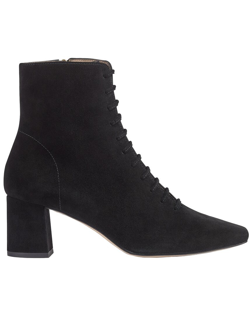Lk Bennett Womens Bla-black Arabella Lace-up Suede Heeled Ankle Boots Eur 37 / 4 Uk In Black