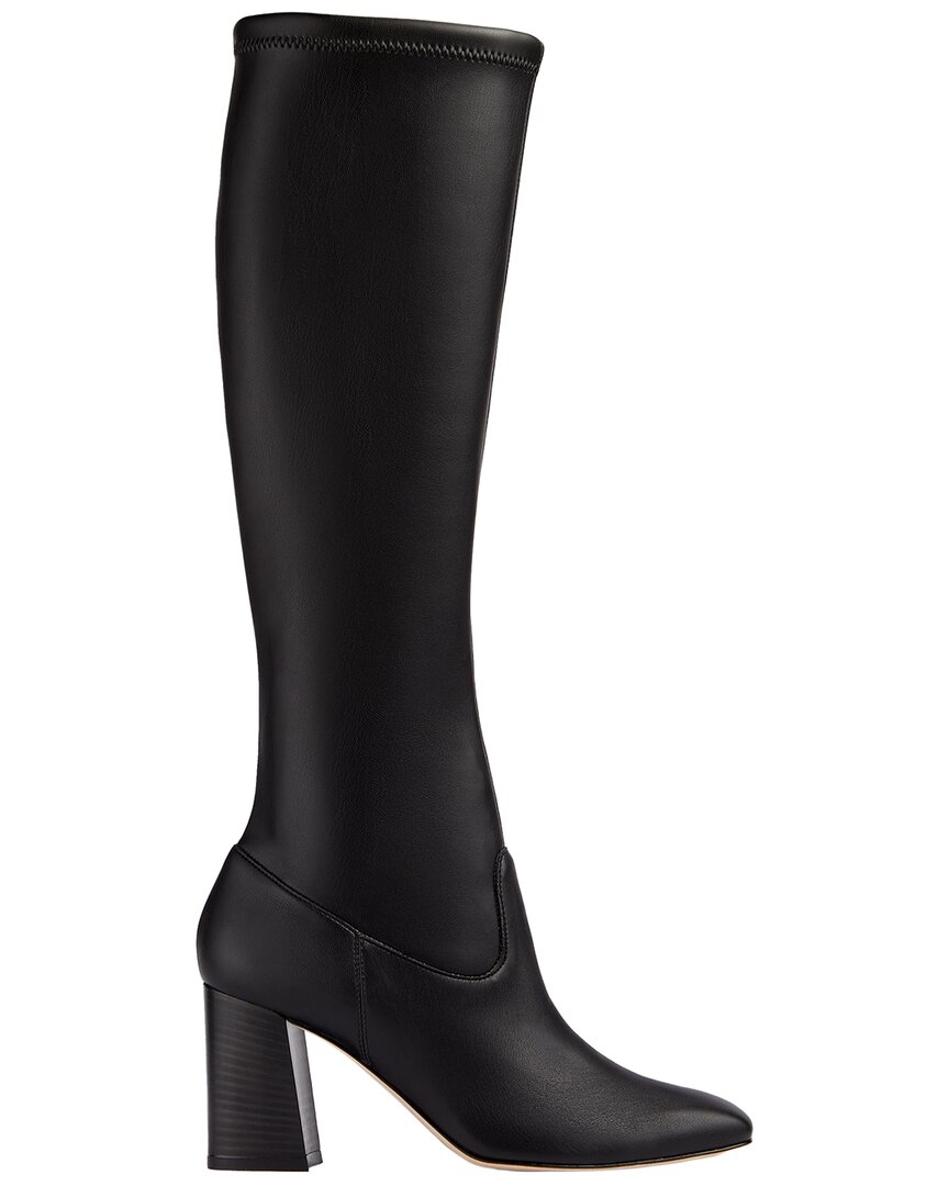 Lk Bennett Womens Bla-black Carter Block-heel Leather Knee-high Boots In Black