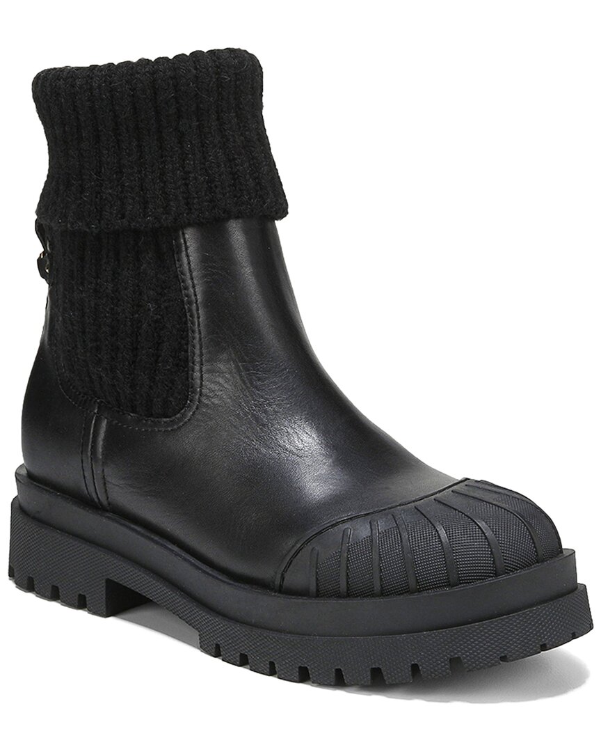 Sam Edelman Steele Knit Chelsea Boot Black Leather In Black