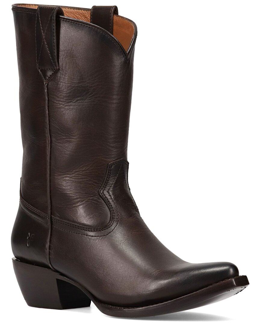 Frye Sacha Mid Pull-on Leather Boot In Brown