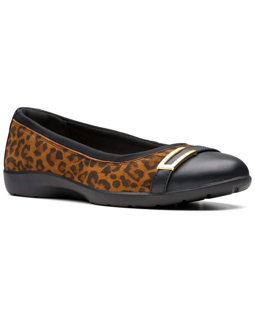 Clarks Meadow Rose Suede Ballet Flat In Animal Print