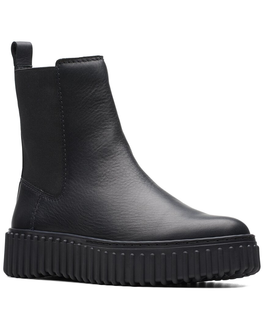 Clarks Torhill Maple Leather Ankle Boots In Black