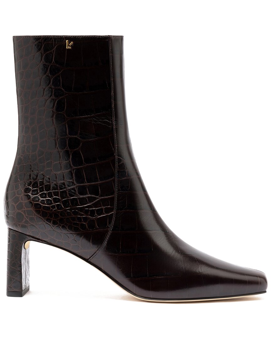 Larroude Alexis Leather Bootie In Brown
