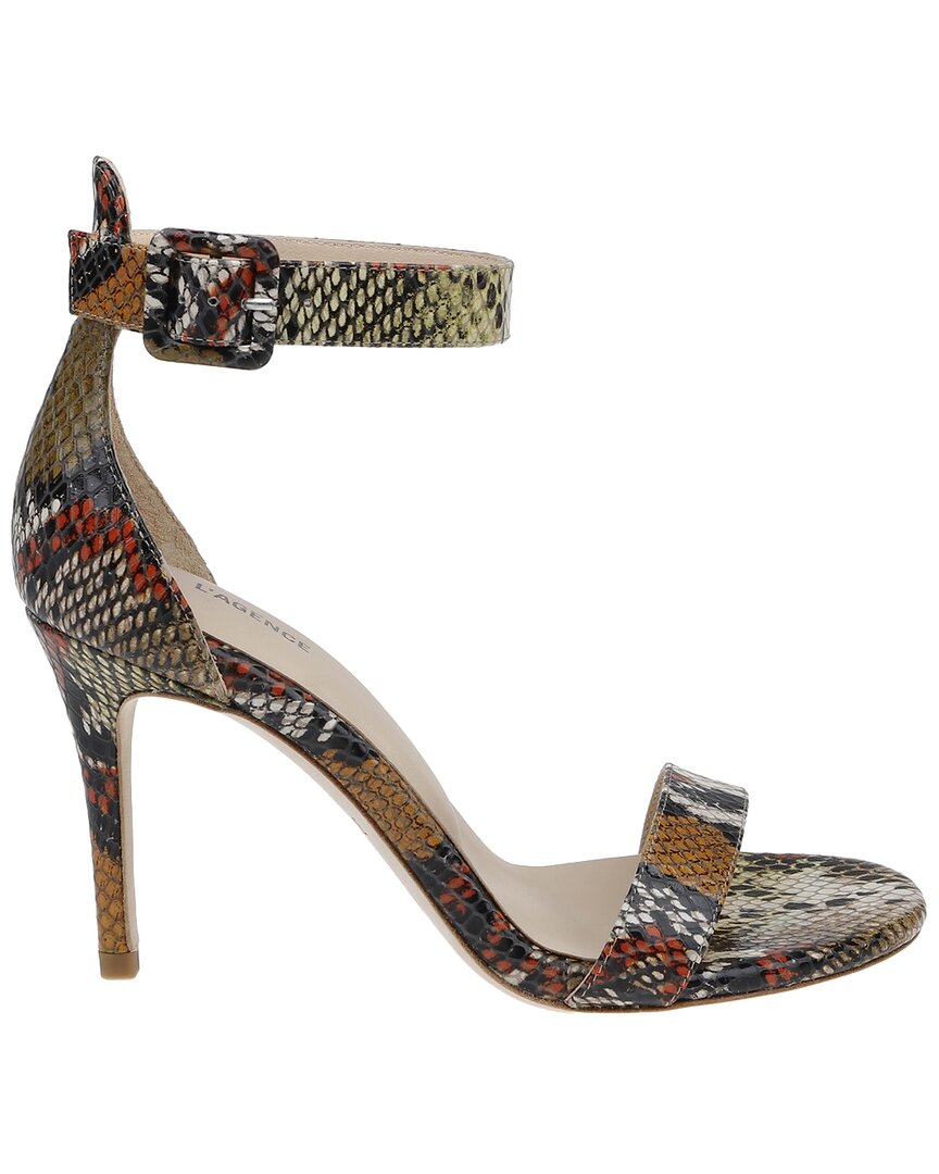 L'agence Gisele Leather Heeled Sandal In Brown