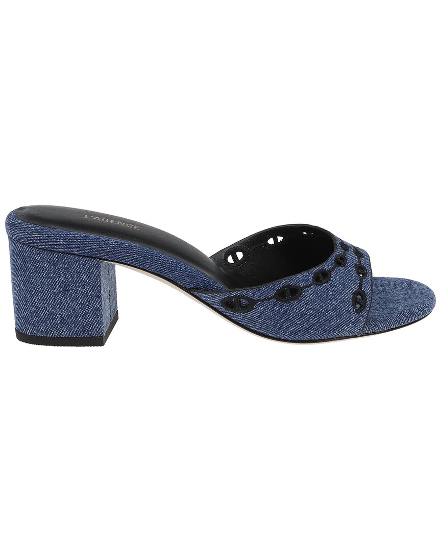 L Agence L'agence Camille Suede Heeled Sandal In Blue