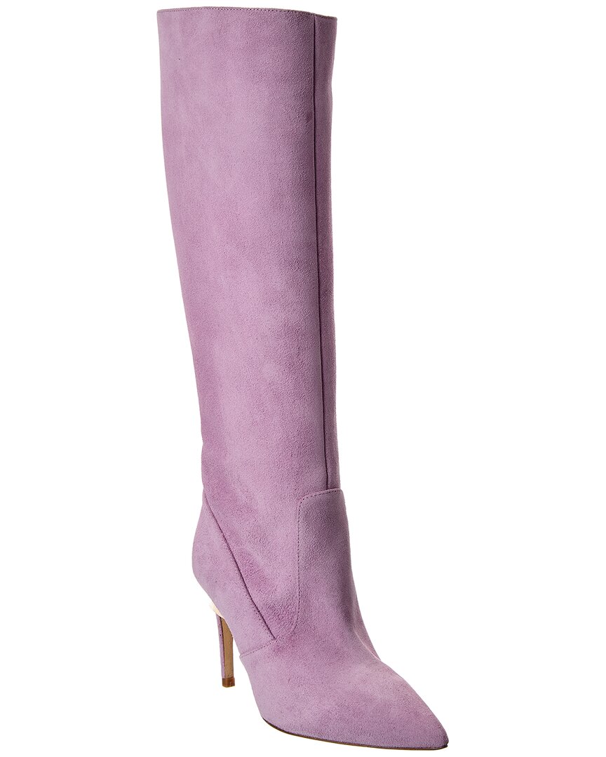 L'agence Lena Knee High Suede Boot In Purple