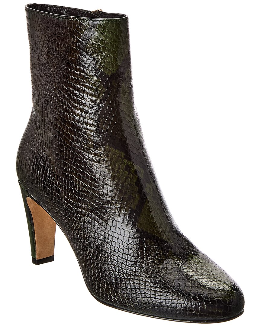 L Agence L'agence Angelique Croc Snake Bootie In Green