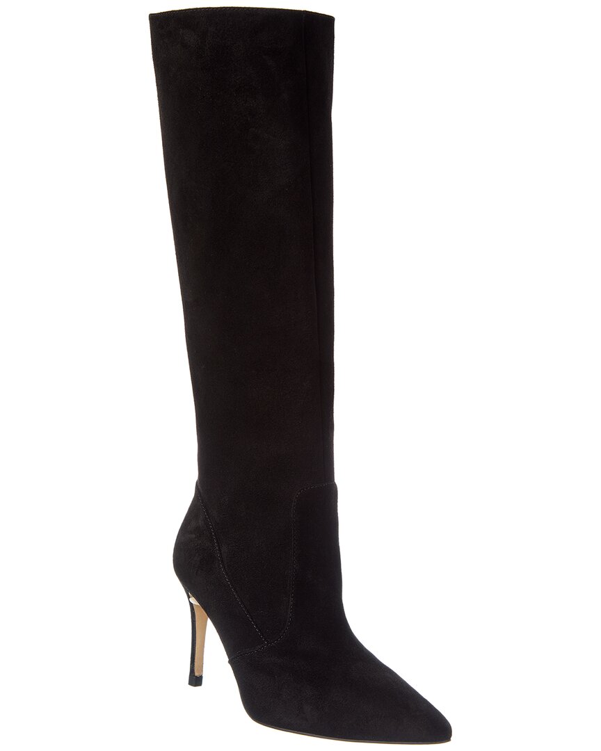 L Agence L'agence Lena Knee High Suede Boot In Black