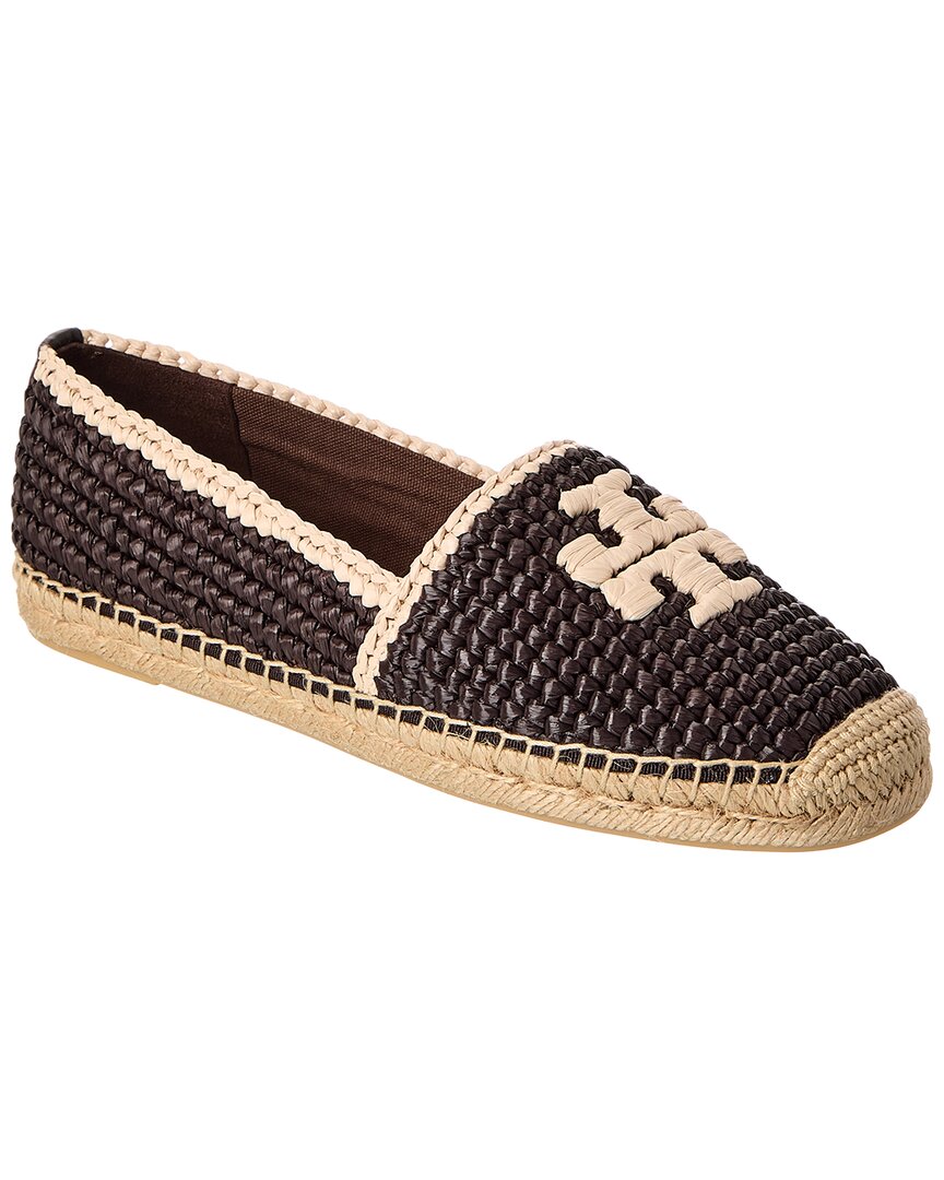 Tory Burch Everly Crochet Raffia Espadrille In Black