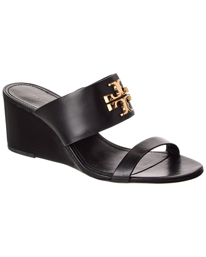 Tory Burch Everly 65 Leather Wedge Sandal In Black