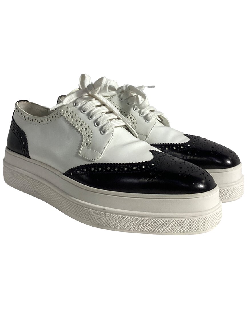 Prada Leather Two Tone Platform Brogue (authentic Pre-loved)