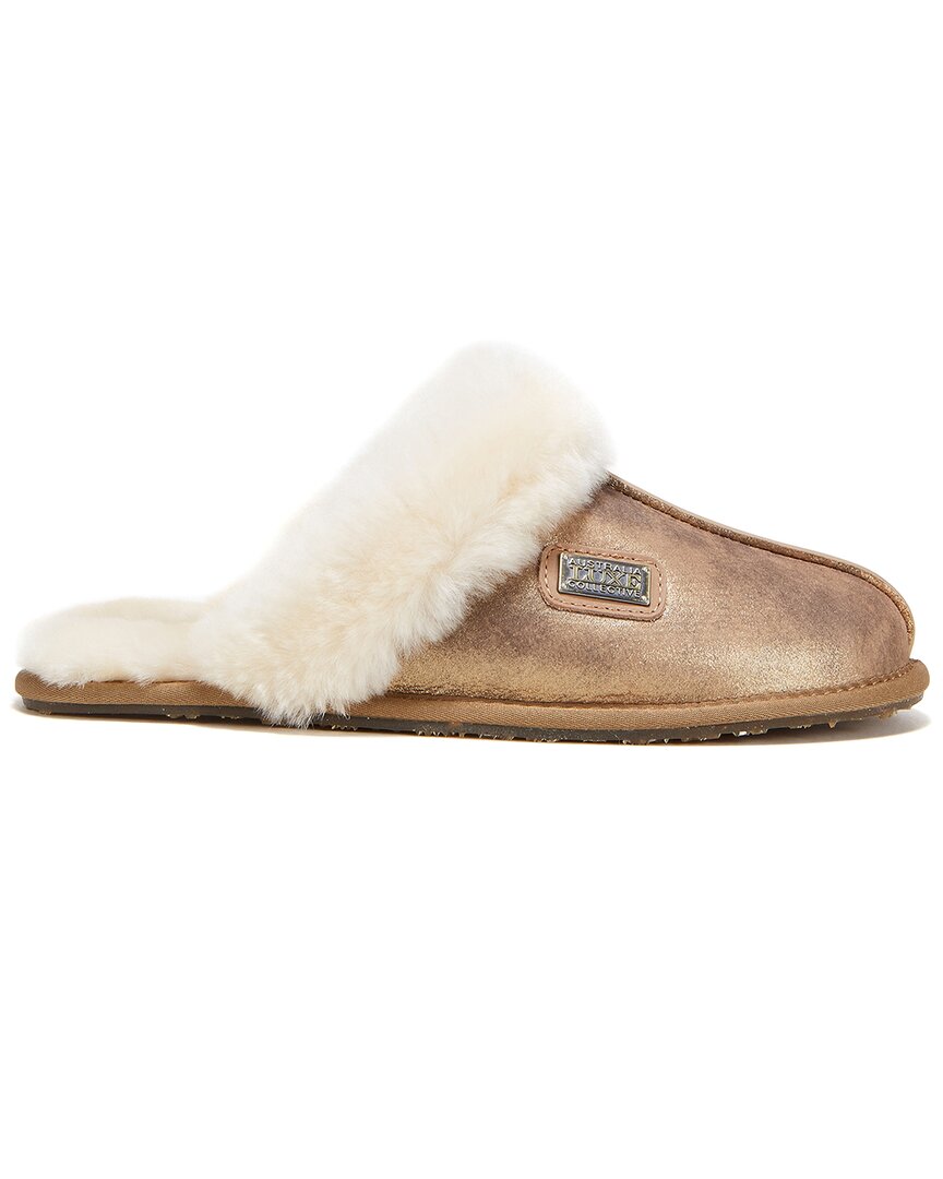 Australia Luxe Collective Closed Mule Leather Slipper In Gold